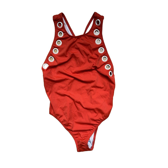Solid & Striped $129.99 Red Orange One piece Swimsuit Women Ring Bathing Suit XS - Picture 5 of 7